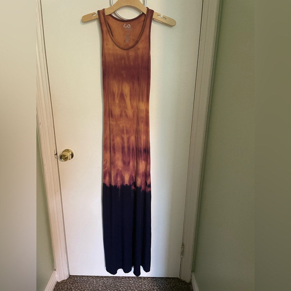 Go Couture Two-Tone Maxi Dress – Blush & Navy Elegance Size S